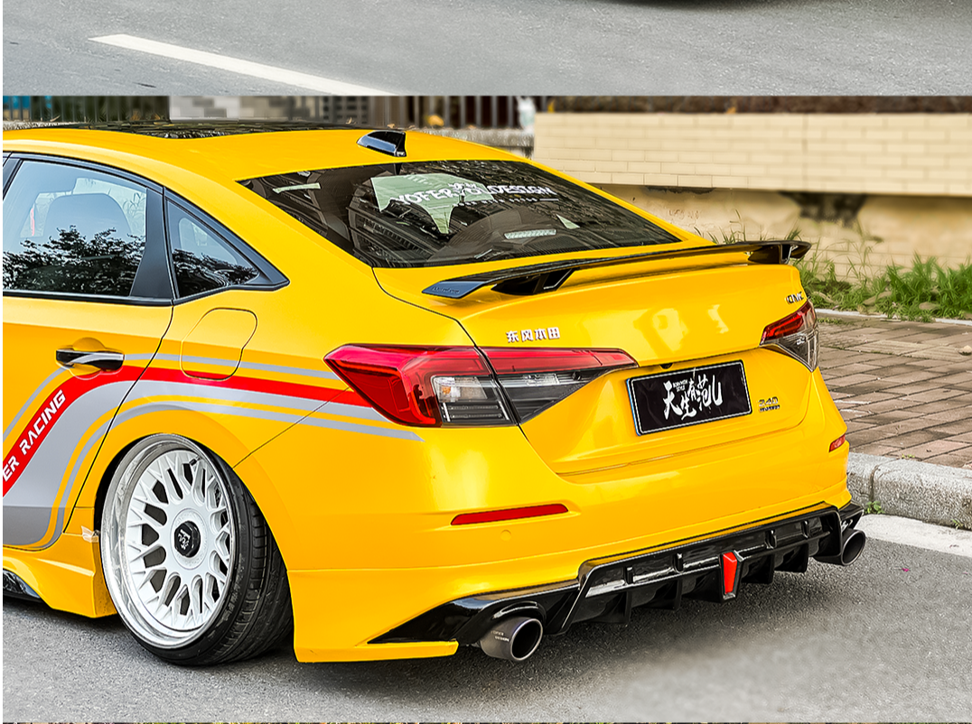 Honda Civic 11th Gen FE1 FE2 FE4 2022-ON with Aftermarket Parts - V2 Style Rear Spoiler ABS from Yofer.co
