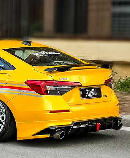 Honda Civic 11th Gen FE1 FE2 FE4 2022-ON with Aftermarket Parts - V2 Style Rear Spoiler ABS from Yofer.co