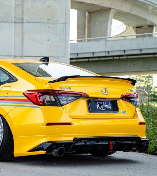 Honda Civic 11th Gen FE1 FE2 FE4 2022-ON with Aftermarket Parts - V3 Style Rear Spoiler ABS from Yofer.co