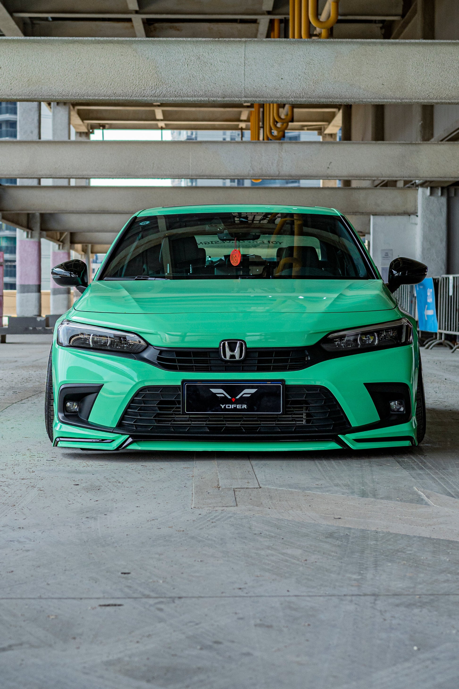 Honda Civic 11th Gen FE1 FE2 FE4 2022-ON & Civic 11th Gen FL1 FL2 FL4 2022-ON with Aftermarket Parts - V1 Style Front Lip Spliter PP from Yofer.co