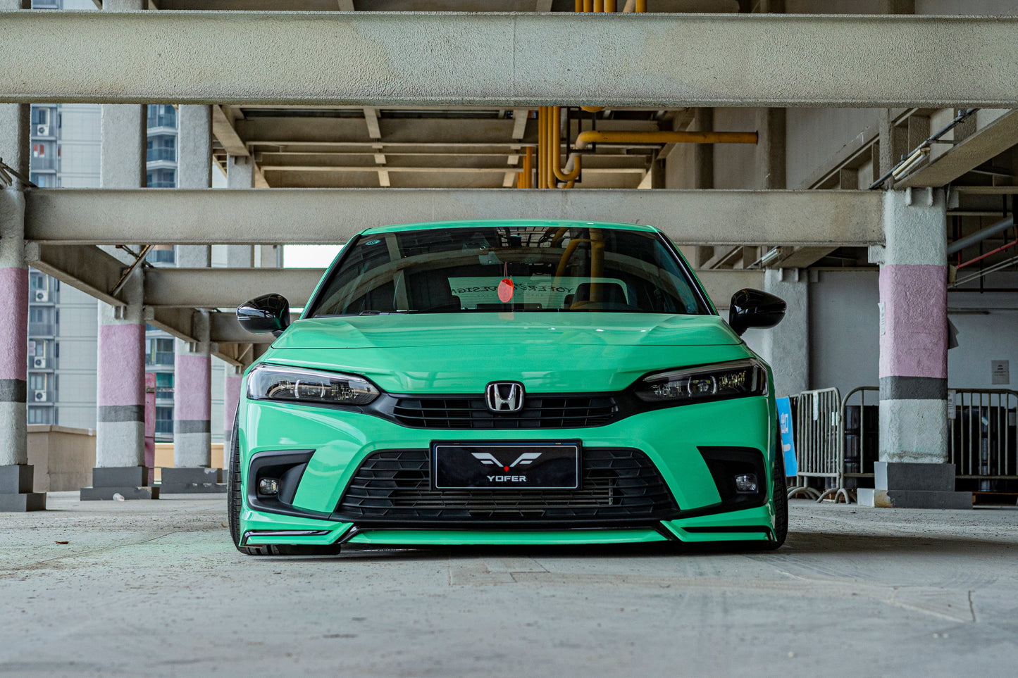 Honda Civic 11th Gen FE1 FE2 FE4 2022-ON & Civic 11th Gen FL1 FL2 FL4 2022-ON with Aftermarket Parts - V1 Style Front Lip Spliter PP from Yofer.co