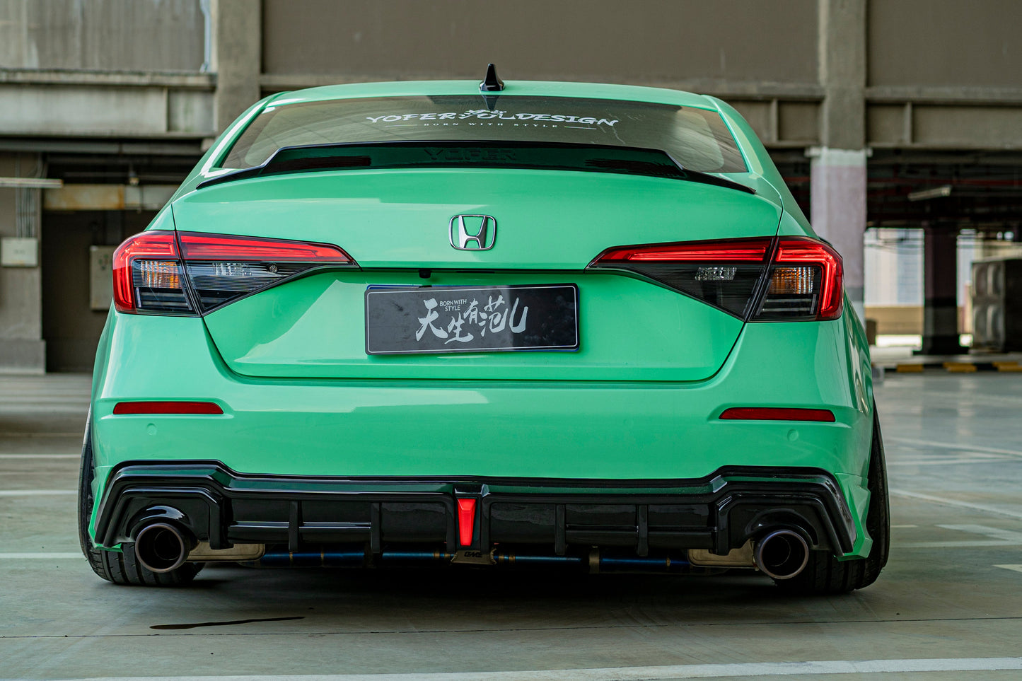 Honda Civic 11th Gen FE1 FE2 FE4 2022-ON with Aftermarket Parts - V1 Style Rear Spoiler ABS from Yofer.co