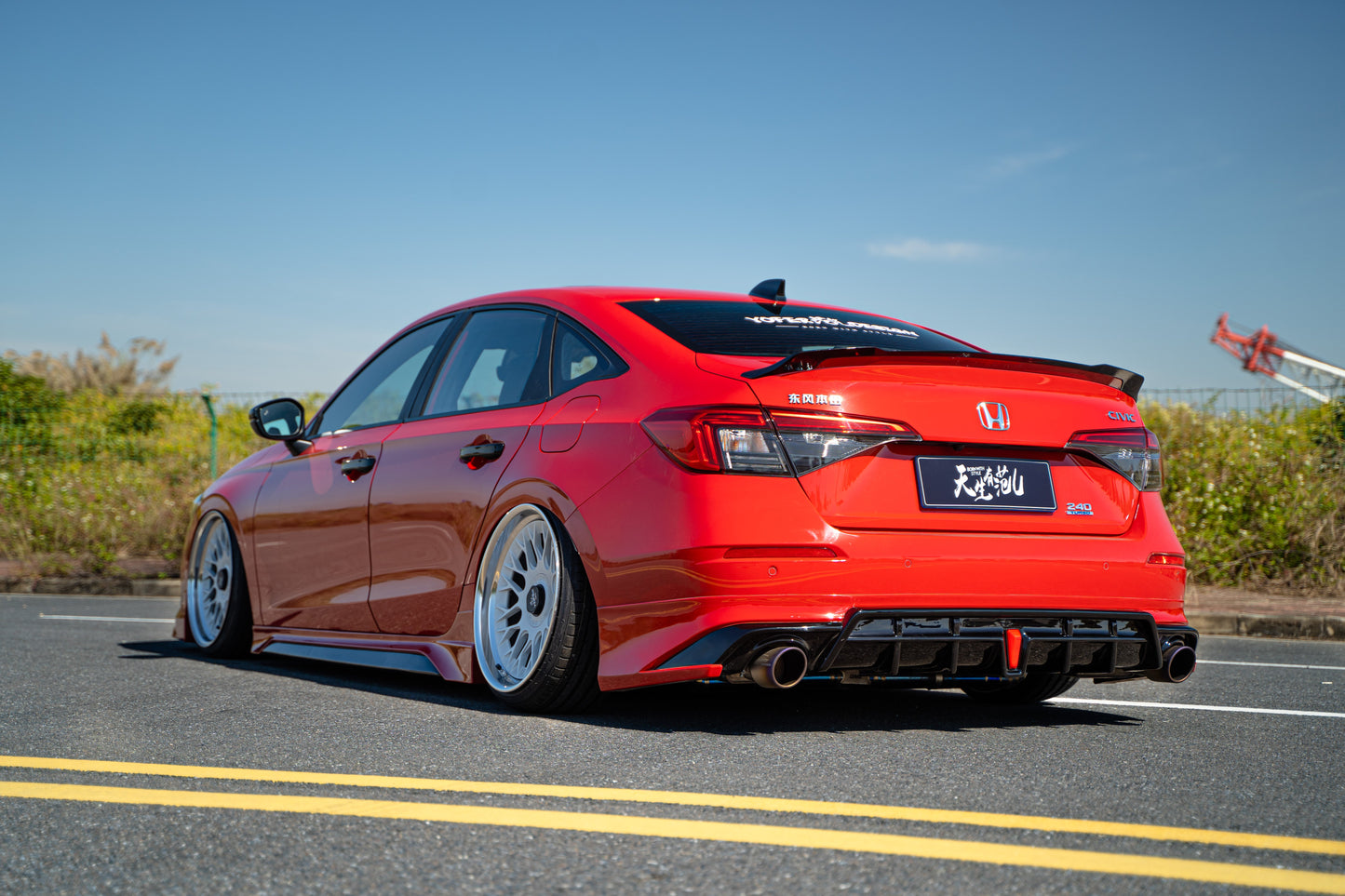 Honda Civic 11th Gen FE1 FE2 FE4 2022-ON with Aftermarket Parts - Rear Diffuser PP from Yofer.co
