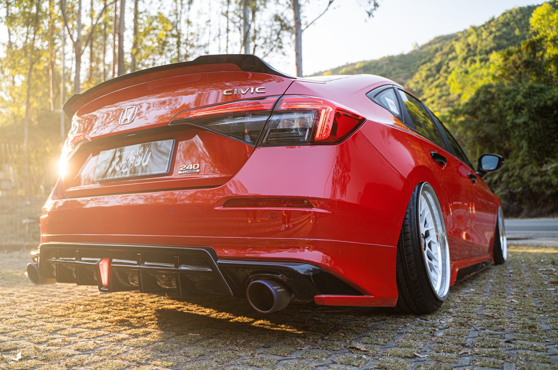 Honda Civic 11th Gen FE1 FE2 FE4 2022-ON with Aftermarket Parts - Rear Diffuser PP from Yofer.co
