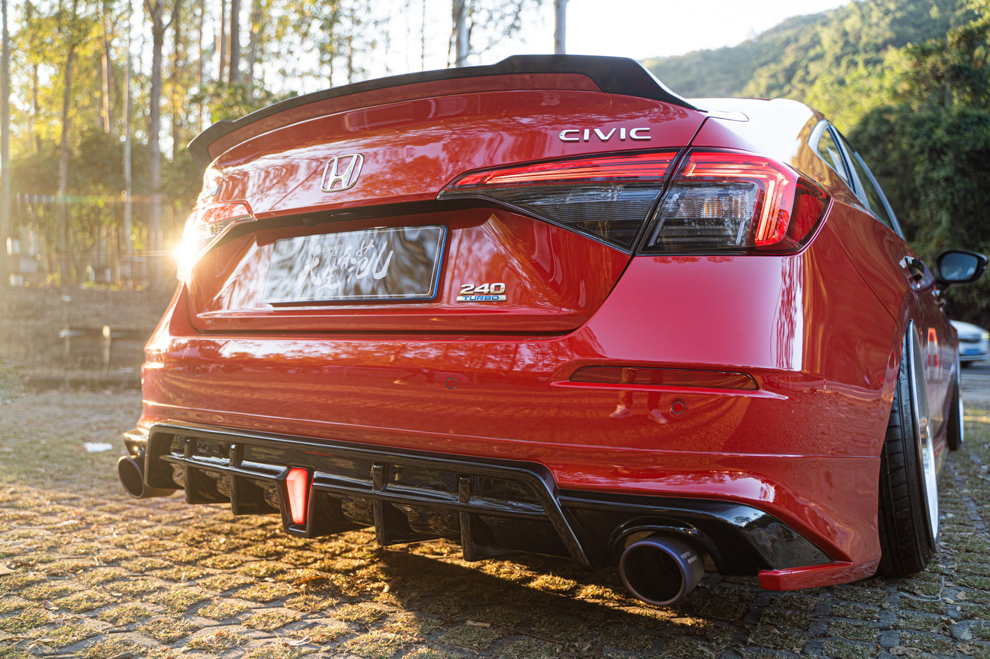Honda Civic 11th Gen FE1 FE2 FE4 2022-ON with Aftermarket Parts - Rear Diffuser PP from Yofer.co