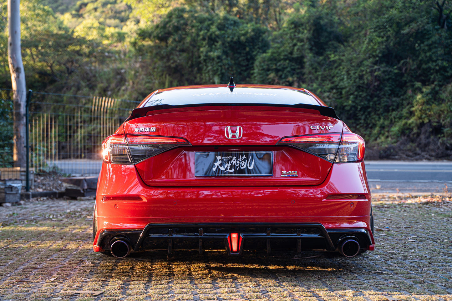 Honda Civic 11th Gen FE1 FE2 FE4 2022-ON with Aftermarket Parts - Rear Diffuser PP from Yofer.co