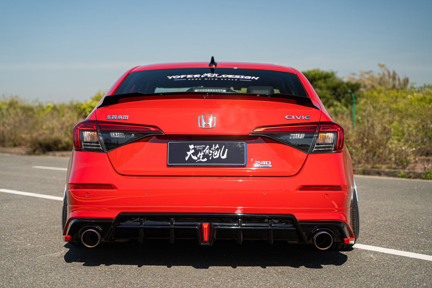 Honda Civic 11th Gen FE1 FE2 FE4 2022-ON with Aftermarket Parts - Rear Diffuser PP from Yofer.co