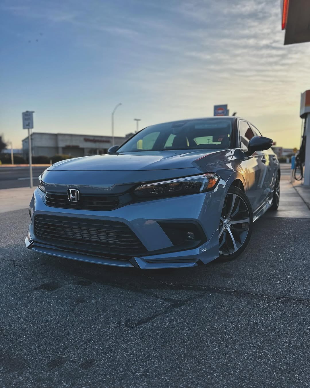 Honda Civic 11th Gen FE1 FE2 FE4 2022-ON & Civic 11th Gen FL1 FL2 FL4 2022-ON with Aftermarket Parts - V1 Style Front Lip Spliter PP from Yofer.co