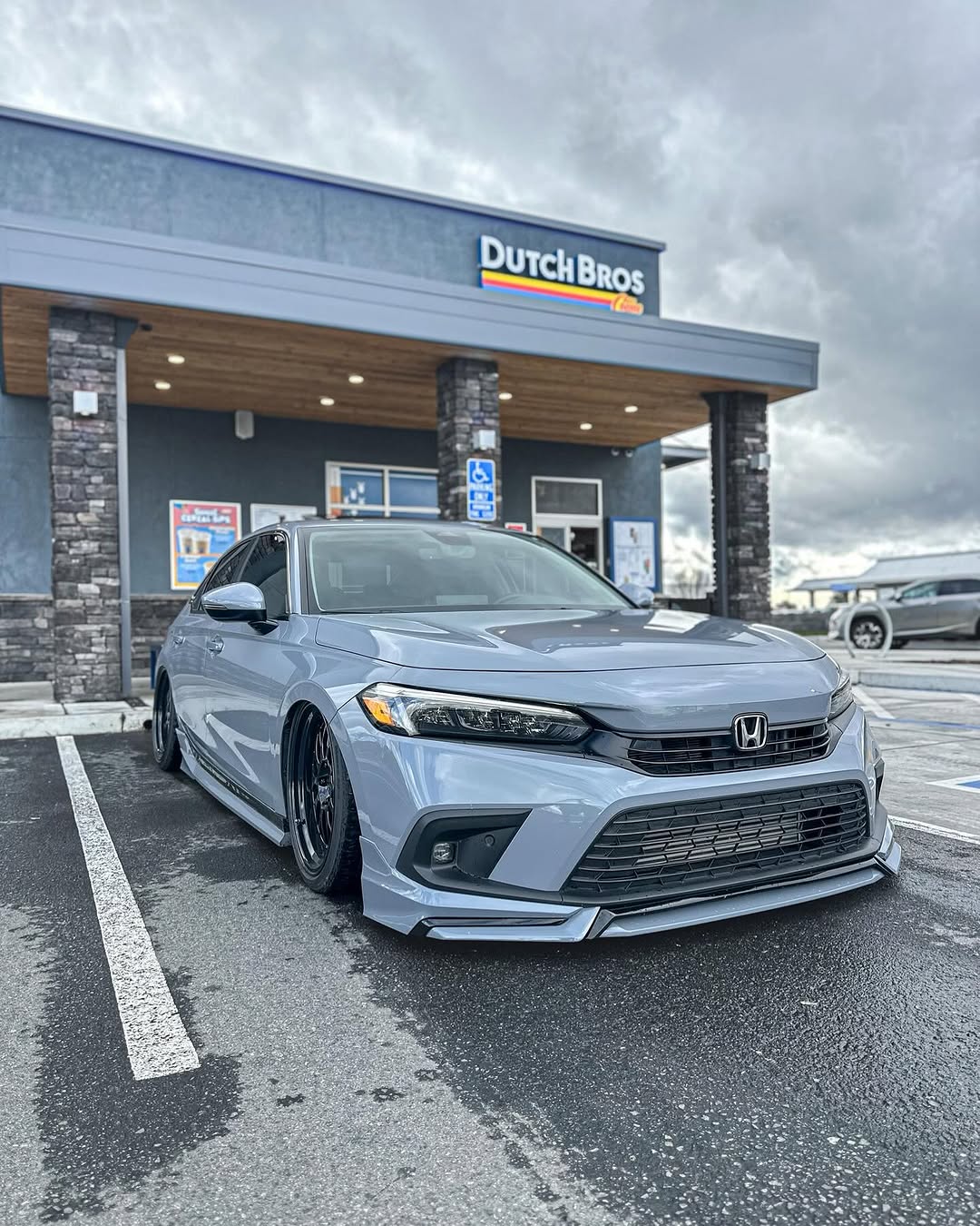 Honda Civic 11th Gen FE1 FE2 FE4 2022-ON & Civic 11th Gen FL1 FL2 FL4 2022-ON with Aftermarket Parts - V1 Style Front Lip Spliter PP from Yofer.co