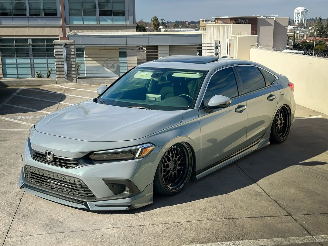 Honda Civic 11th Gen FE1 FE2 FE4 2022-ON & Civic 11th Gen FL1 FL2 FL4 2022-ON with Aftermarket Parts - V1 Style Front Lip Spliter PP from Yofer.co