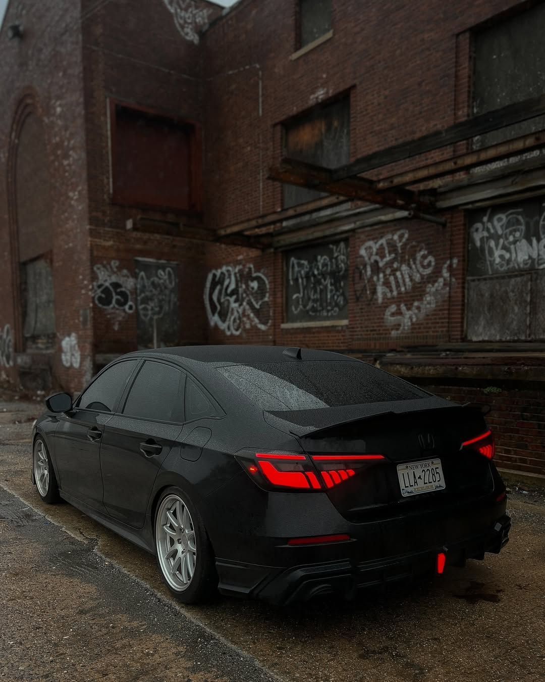 Honda Civic 11th Gen FE1 FE2 FE4 2022 2023 2024 with Aftermarket Parts - Rear Diffuser & Canards PP from Yofer.co