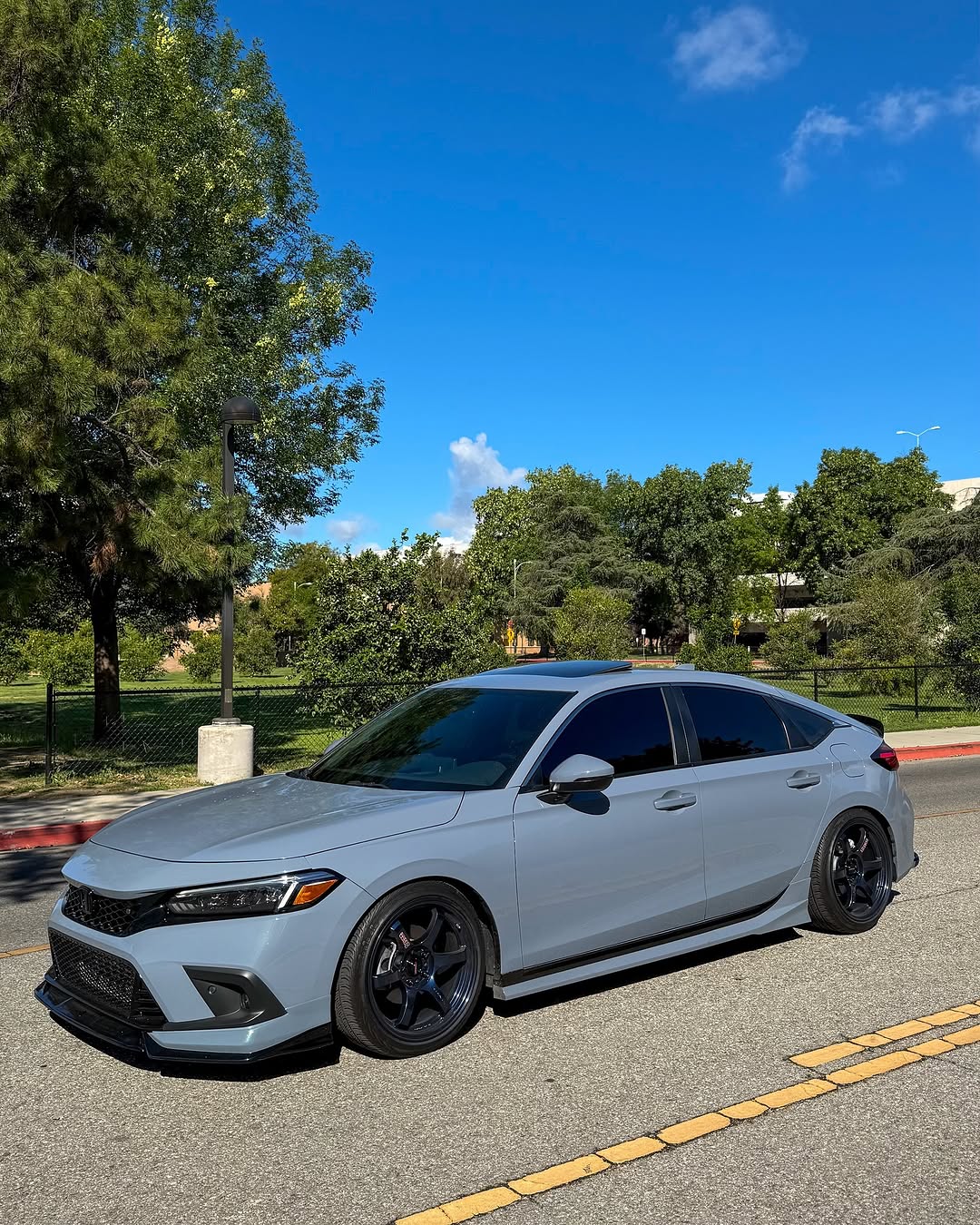 Honda Civic 11th Gen FE1 FE2 FE4 2022-ON & Civic 11th Gen FL1 FL2 FL4 2022-ON with Aftermarket Parts - V2 Style Front Lip Spliter PP from Yofer.co