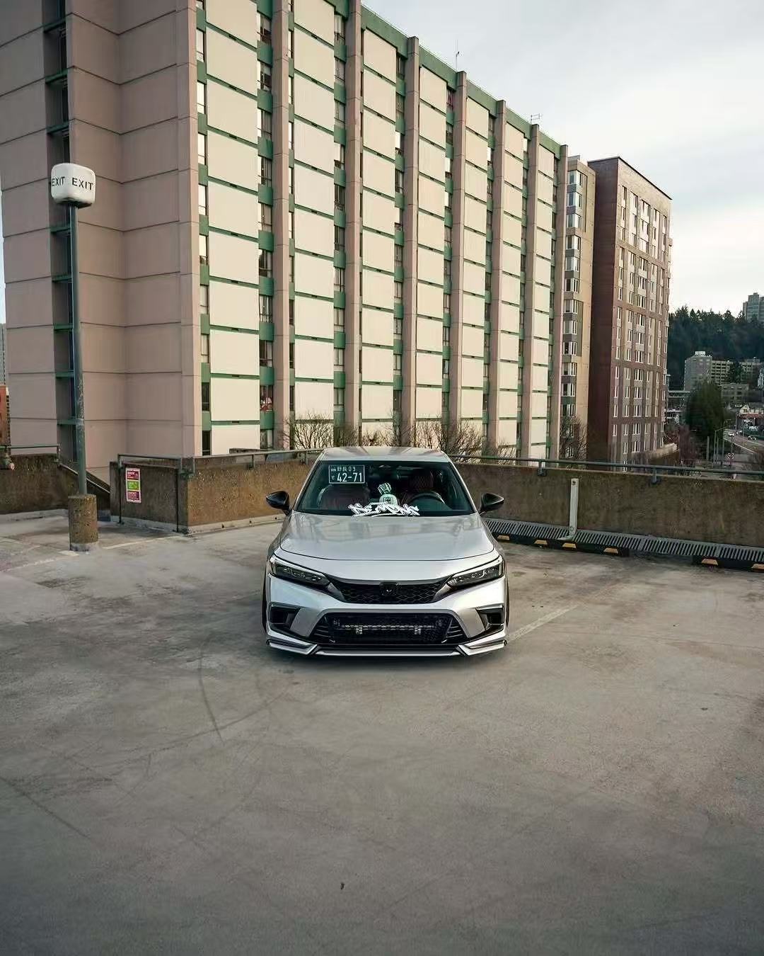 Honda Civic 11th Gen FE1 FE2 FE4 2022-ON & Civic 11th Gen FL1 FL2 FL4 2022-ON with Aftermarket Parts - V1 Style Front Lip Spliter PP from Yofer.co