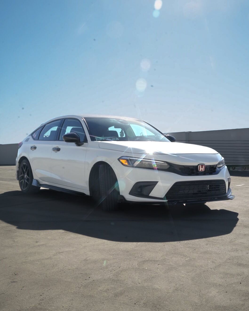 Honda Civic 11th Gen FE1 FE2 FE4 2022 2023 2024 & Civic 11th Gen FL1 FL2 FL4 2022 2023 2024 with Aftermarket Parts - V1 Front Lip Splitter PP from Yofer.co