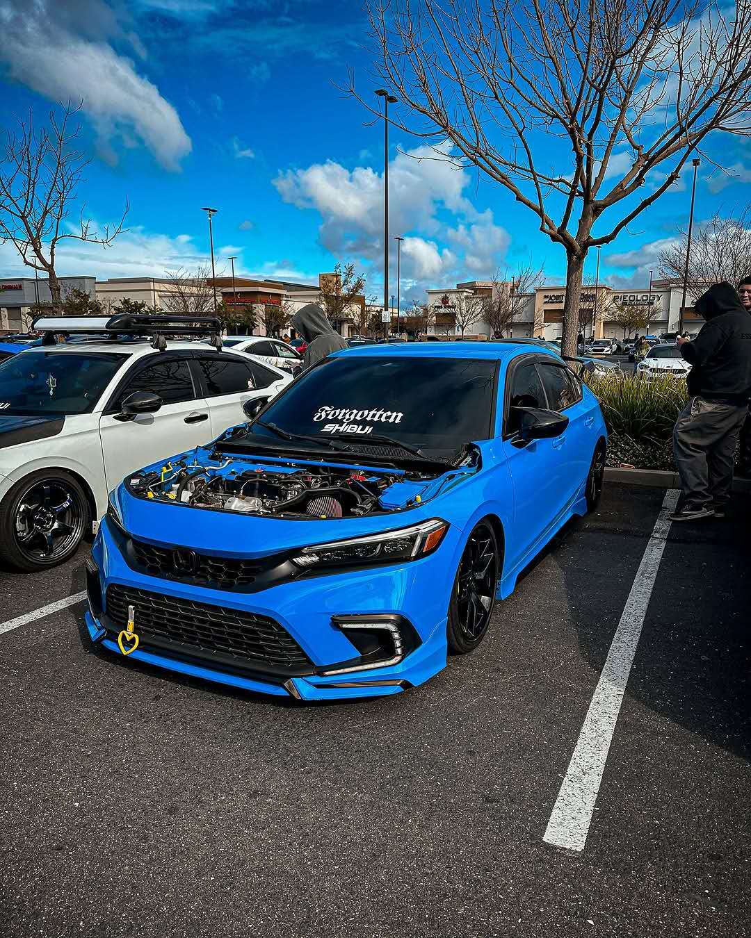 Honda Civic 11th Gen FE1 FE2 FE4 2022-ON & Civic 11th Gen FL1 FL2 FL4 2022-ON with Aftermarket Parts - V1 Style Front Lip Spliter PP from Yofer.co