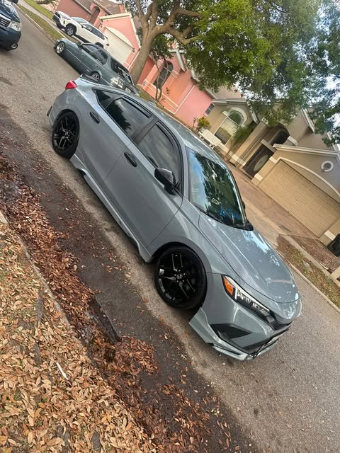 Honda Civic 11th Gen FE1 FE2 FE4 2022-ON & Civic 11th Gen FL1 FL2 FL4 2022-ON with Aftermarket Parts - V1 Style Front Lip Spliter PP from Yofer.co
