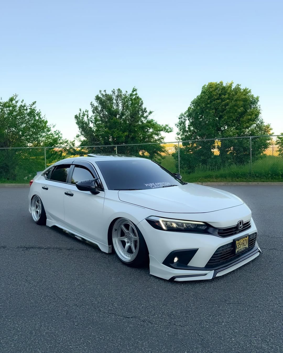 Honda Civic 11th Gen FE1 FE2 FE4 2022-ON & Civic 11th Gen FL1 FL2 FL4 2022-ON with Aftermarket Parts - V1 Style Front Lip Spliter PP from Yofer.co