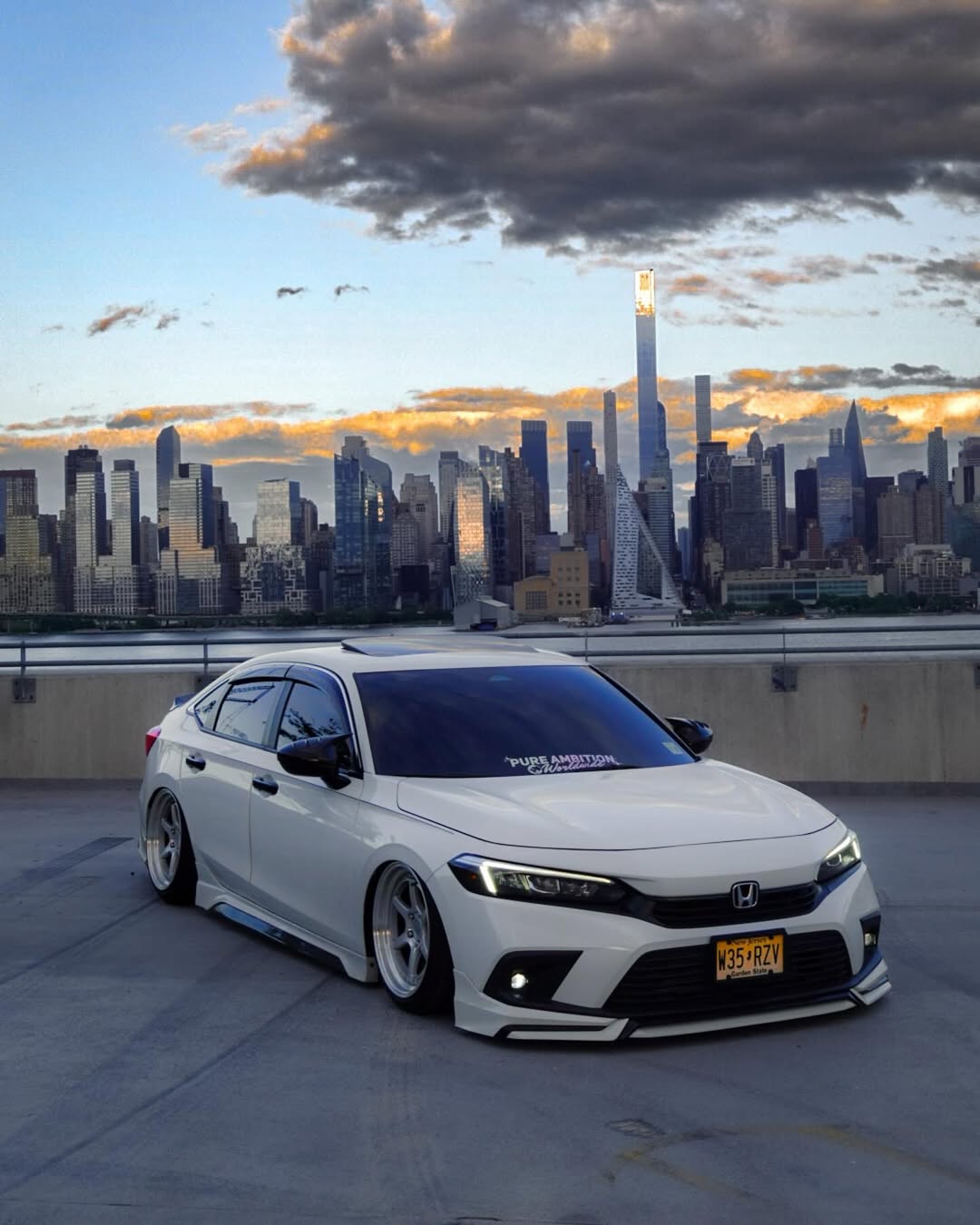 Honda Civic 11th Gen FE1 FE2 FE4 2022-ON & Civic 11th Gen FL1 FL2 FL4 2022-ON with Aftermarket Parts - V1 Style Front Lip Spliter PP from Yofer.co