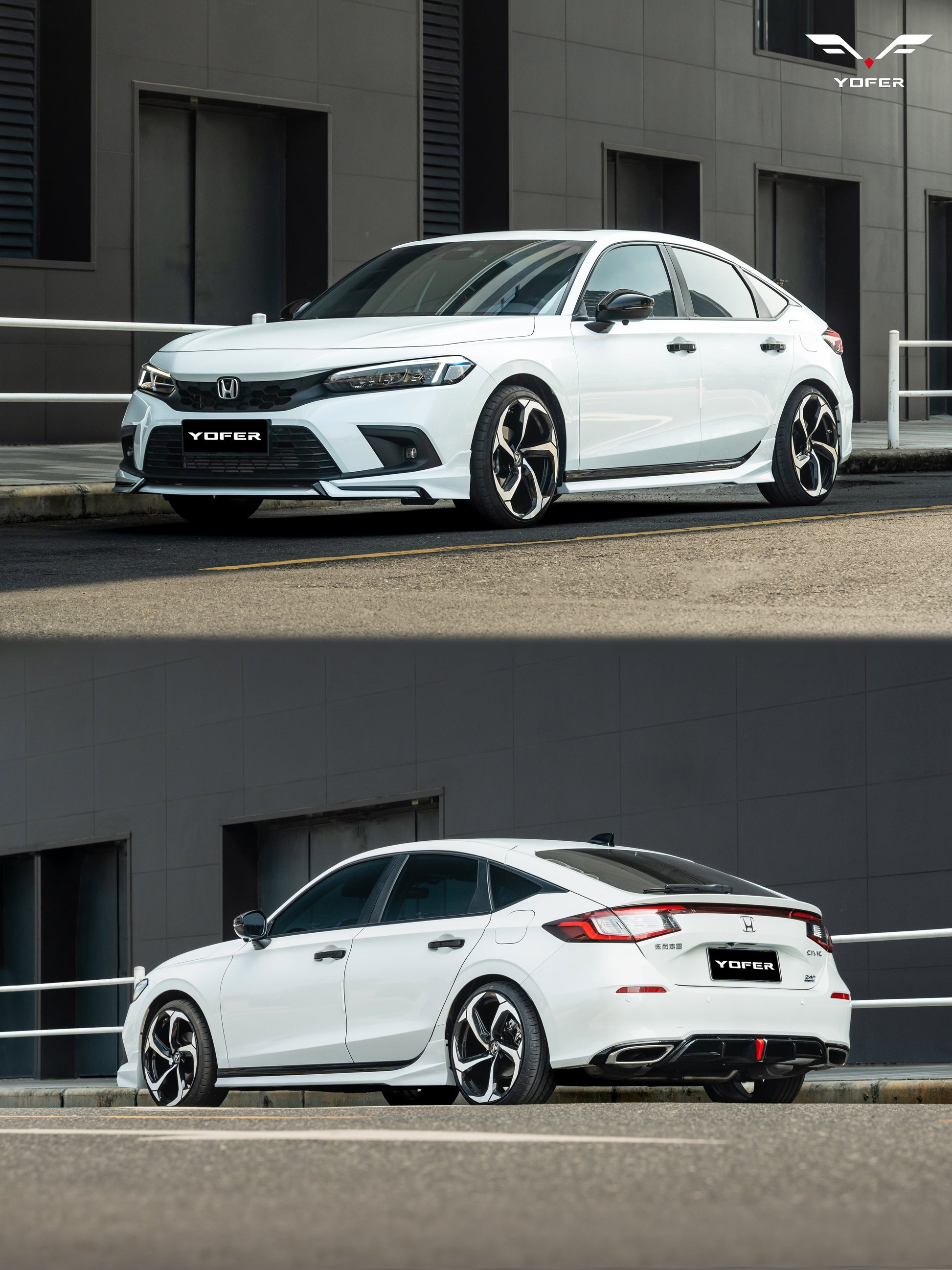 Honda Civic 11th Gen FL1 FL2 FL4 2022-ON with Aftermarket Parts - Rear Diffuser PP from Yofer.co