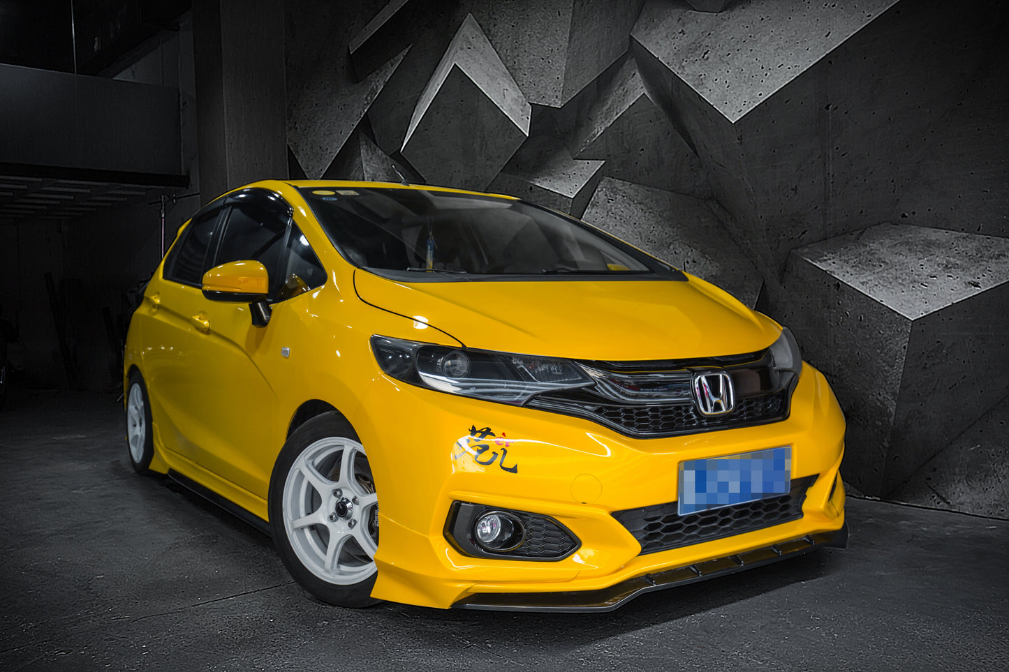 Honda Fit 3rd Gen GK3 GK4 GK5 GK6 GK7 GH7 GP5 GP6 2018 2019 2020 with Aftermarket Parts - Front Lip Splitter PP from Yofer.co