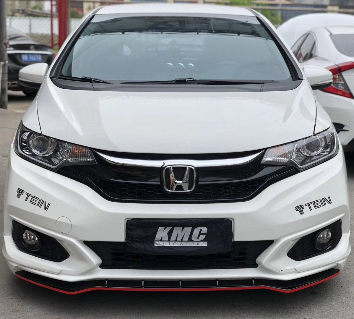Honda Fit 3rd Gen GK3 GK4 GK5 GK6 GK7 GH7 GP5 GP6 2018 2019 2020 with Aftermarket Parts - Front Lip Splitter PP from Yofer.co