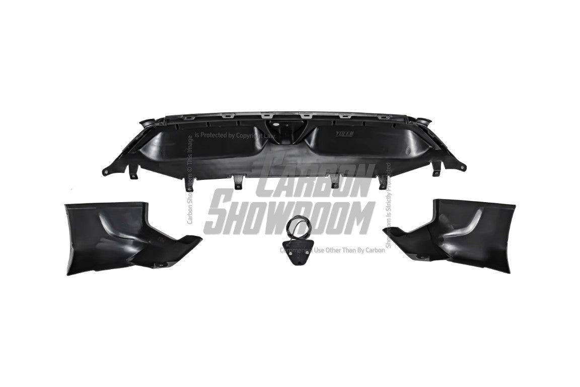 Honda Fit 3rd Gen GK3 GK4 GK5 GK6 GK7 GH7 GP5 GP6 2018 2019 2020 with Aftermarket Parts - Rear Diffuser & Canards PP from Yofer.co