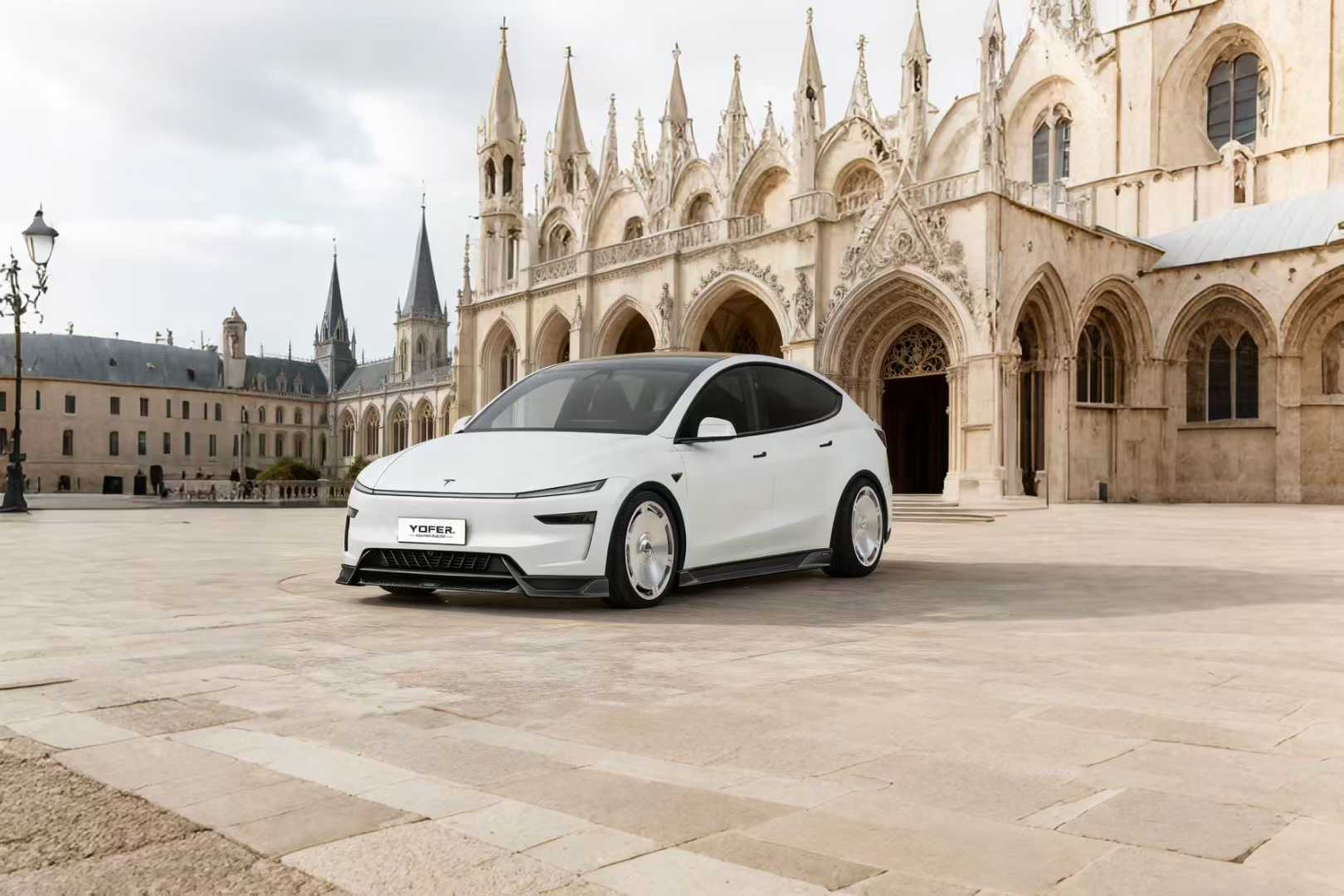 Tesla Model Y Juniper 2026-ON with Aftermarket Parts - Loong Flames Pro Front Lip PP Polypropylene from Yofer.co