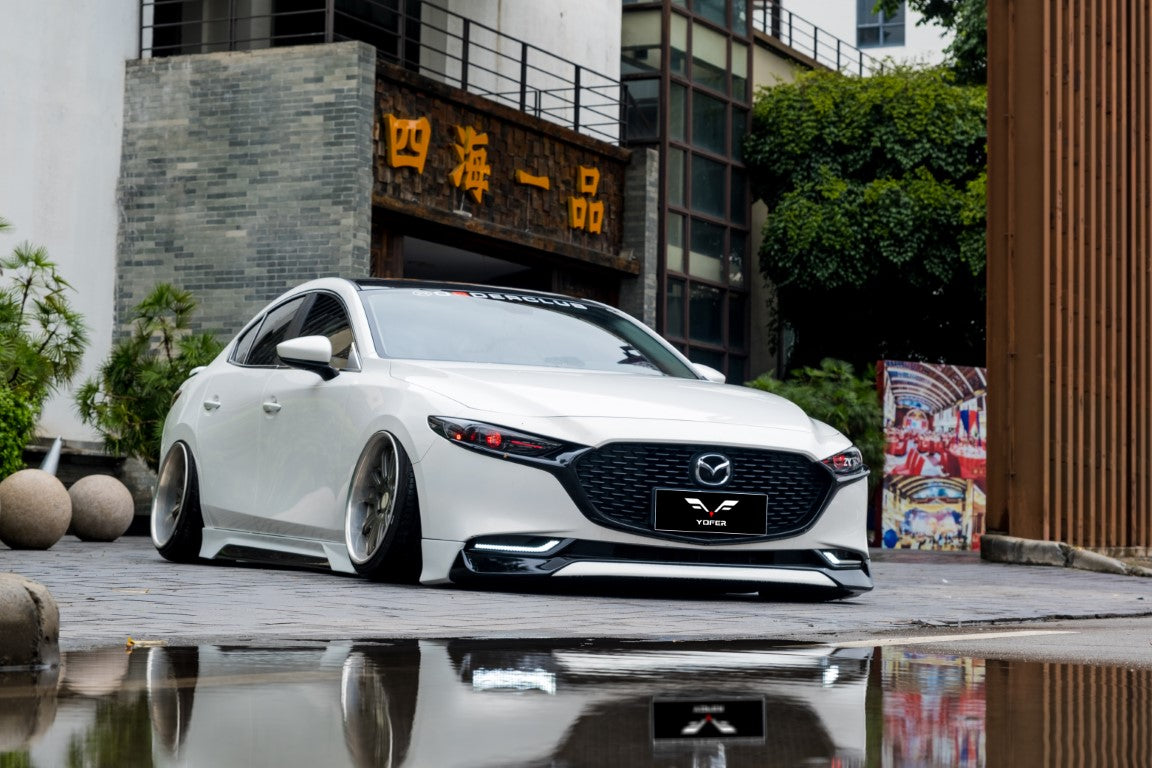 Mazda Mazda3 4th Gen BP 2019-ON with Aftermarket Parts - Front Lip Splitter PP from Yofer.co