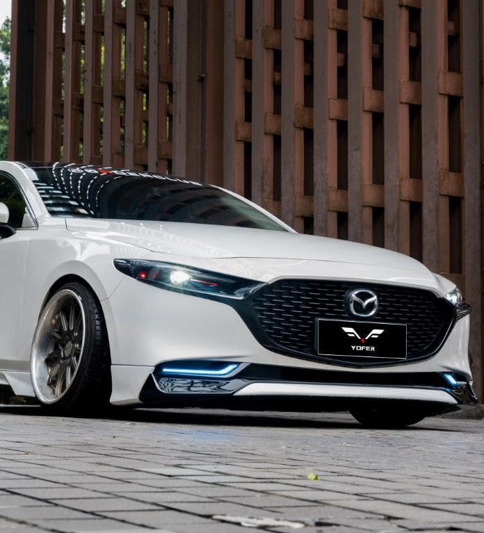 Mazda Mazda3 4th Gen BP 2019-ON with Aftermarket Parts - Front Lip Splitter PP from Yofer.co
