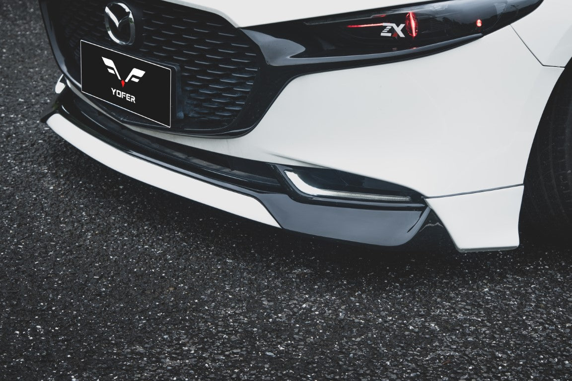 Mazda Mazda3 4th Gen BP 2019-ON with Aftermarket Parts - Front Lip Splitter PP from Yofer.co