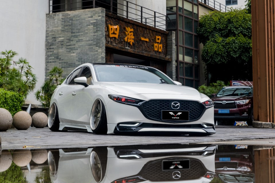 Mazda Mazda3 4th Gen BP 2019-ON with Aftermarket Parts - Front Lip Splitter PP from Yofer.co