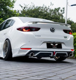 Mazda3 4th Gen BP 2019 2020 2021 2022 2023 2024 with Aftermarket Parts - Rear Diffuser & Canards PP from Yofer.co