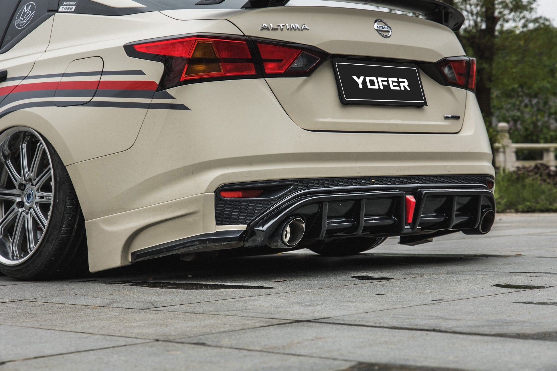Nissan Altima L34 2019 2020 2021 2022 with Aftermarket Parts - Rear Diffuser & Canards PP from Yofer.co