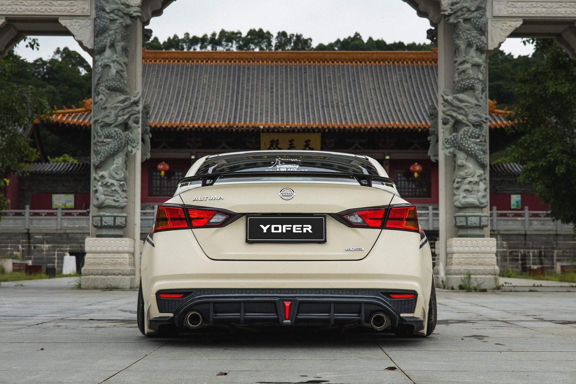 Nissan Altima L34 2019 2020 2021 2022 with Aftermarket Parts - Rear Diffuser & Canards PP from Yofer.co