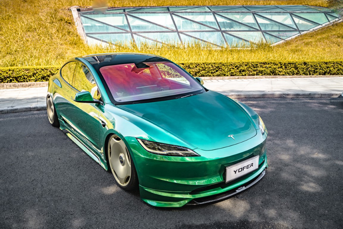 Tesla Model 3 Highland 2024-ON with Aftermarket Parts - Front Lip Splitter ABS+PP from Yofer.co