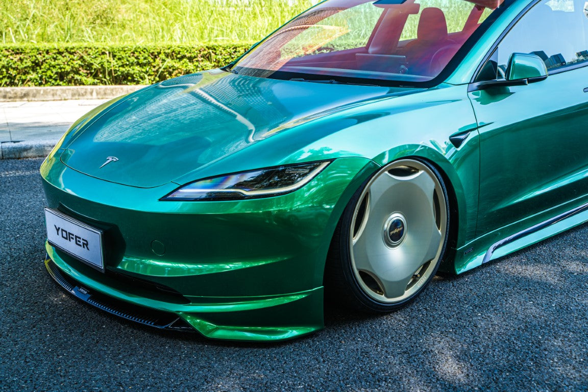 Tesla Model 3 Highland 2024-ON with Aftermarket Parts - Front Lip Splitter ABS+PP from Yofer.co