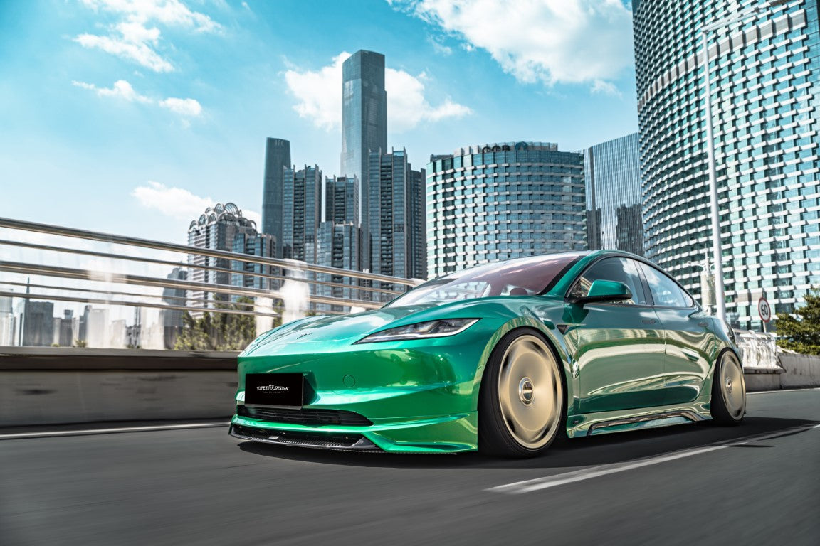 Tesla Model 3 Highland 2024-ON with Aftermarket Parts - Front Lip Splitter ABS+PP from Yofer.co