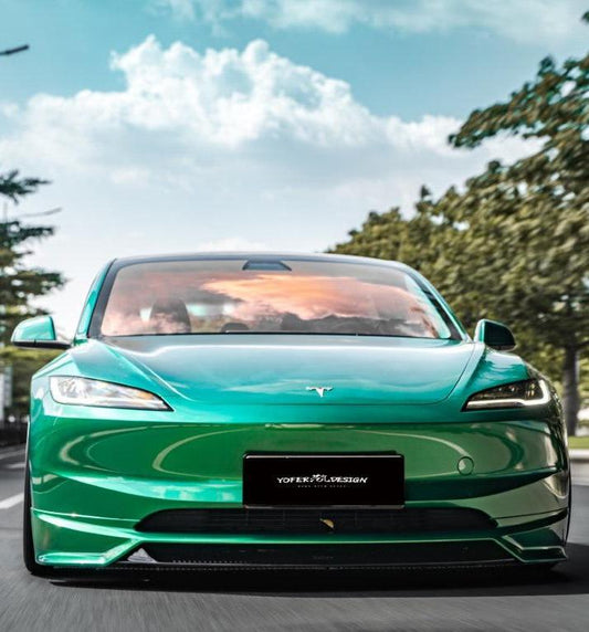 Tesla Model 3 Highland 2024-ON with Aftermarket Parts - Front Lip Splitter ABS+PP from Yofer.co