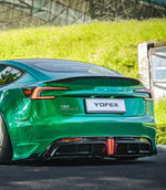 Tesla Model 3 Highland / Performance 2024 with Aftermarket Parts - V1 Sports Rear Diffuser & Canards PP from Yofer.co