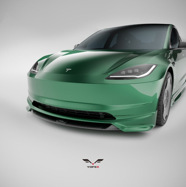 Tesla Model 3 Highland 2024 with Aftermarket Parts - Front Lip Splitter ABS & PP from Yofer.co