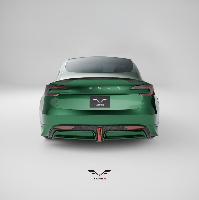Tesla Model 3 Highland / Performance 2024 with Aftermarket Parts - V2 Rear Diffuser & Canards PP from Yofer.co