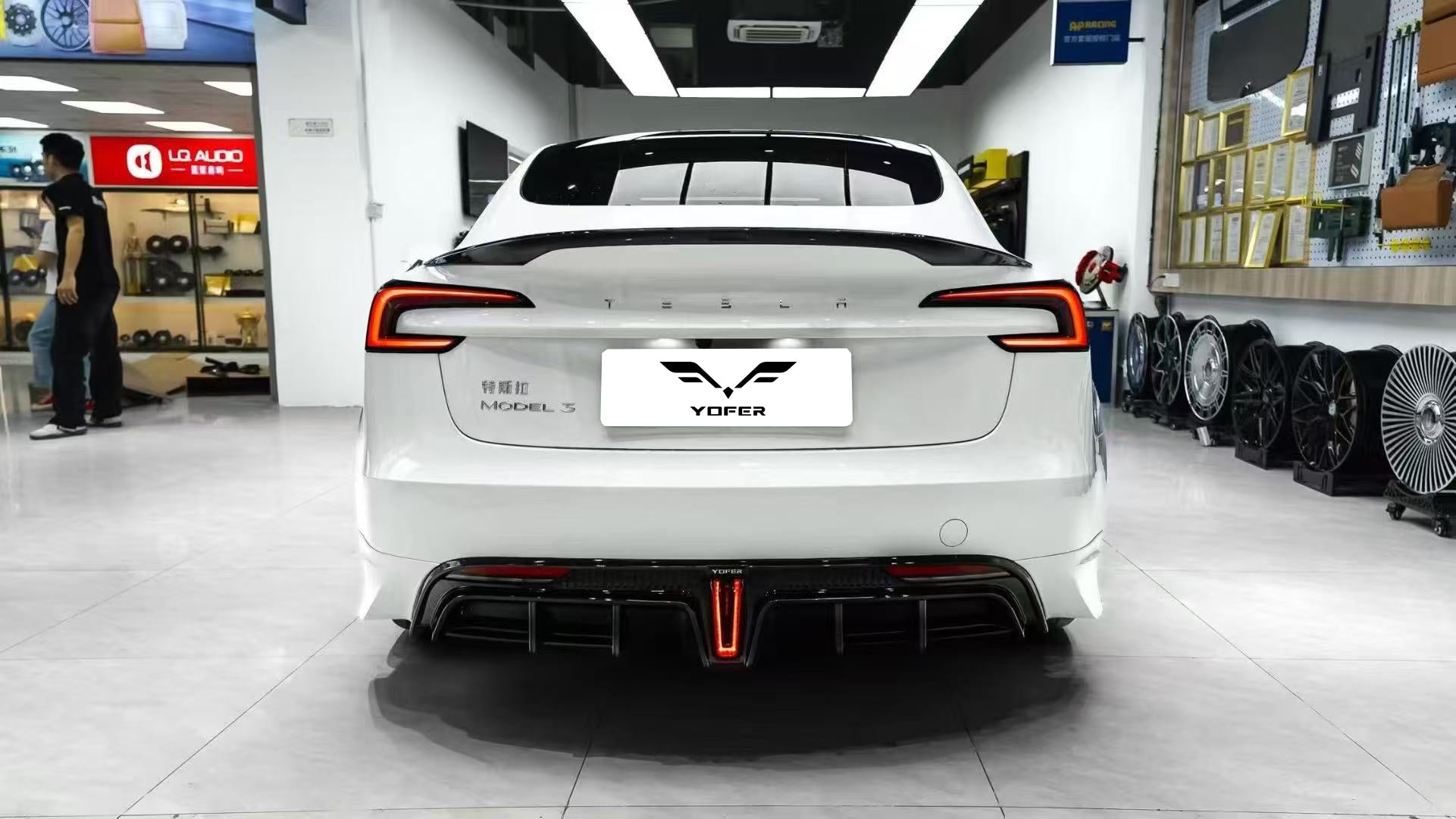 Tesla Model 3 Highland / Performance 2024 with Aftermarket Parts - Rear Spoiler Pre-preg Carbon Fiber / ABS from Yofer.co
