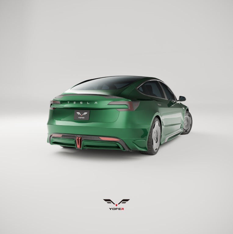 Tesla Model 3 Highland / Performance 2024-ON with Aftermarket Parts - Rear Spoiler Pre-preg Carbon Fiber / ABS from Yofer.co