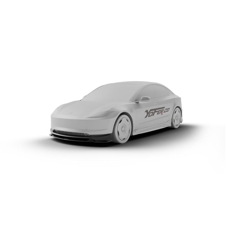 Tesla Model 3 Highland 2024 with Aftermarket Parts - Front Lip Splitter ABS & PP from Yofer.co