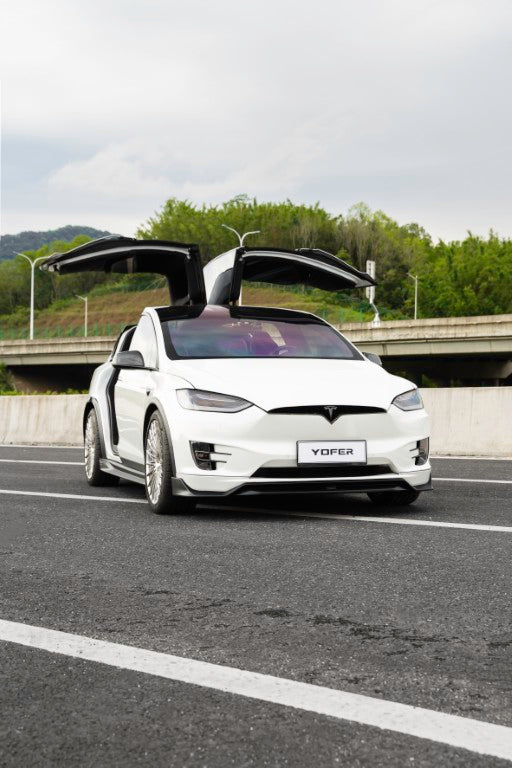 Tesla Model X Performance / Standard Range / P100D / P90D / Long Range Plus / 100D / 90D / 75D / 70D 2016 2017 2018 2019 2020 2021 with Aftermarket Parts - Front Lip PP from Yofer.co