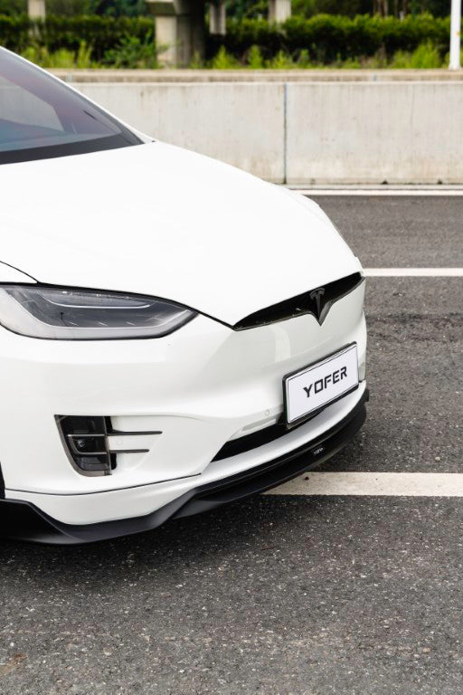 Tesla Model X Performance / Standard Range / P100D / P90D / Long Range Plus / 100D / 90D / 75D / 70D 2016 2017 2018 2019 2020 2021 with Aftermarket Parts - Front Lip PP from Yofer.co