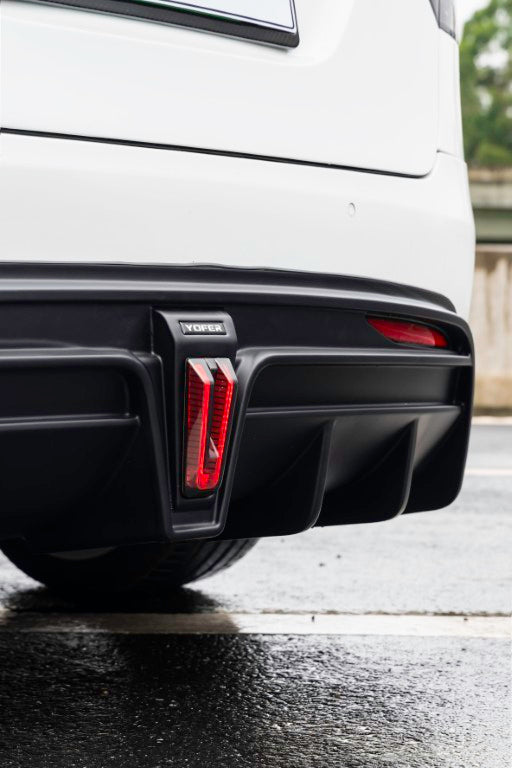 Tesla Model X Performance / Plaid / Standard Range / P100D / P90D / Long Range Plus / Base / 100D / 90D / 75D / 70D 2016-2021 with Aftermarket Parts - Rear Diffuser PP from Yofer.co