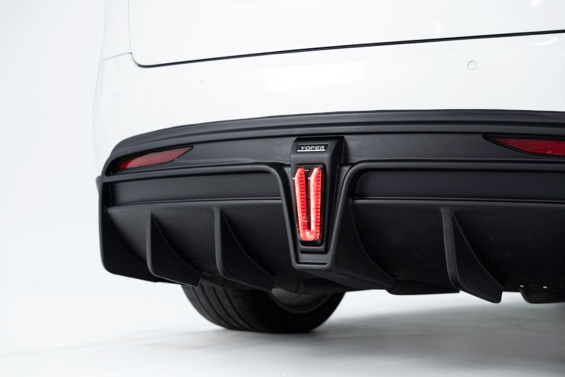 Tesla Model X Performance / Plaid / Standard Range / P100D / P90D / Long Range Plus / Base / 100D / 90D / 75D / 70D 2016-2021 with Aftermarket Parts - Rear Diffuser PP from Yofer.co