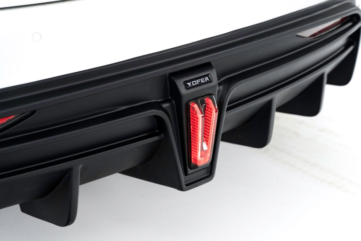 Tesla Model X Performance / Plaid / Standard Range / P100D / P90D / Long Range Plus / Base / 100D / 90D / 75D / 70D 2016-2021 with Aftermarket Parts - Rear Diffuser PP from Yofer.co