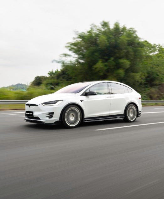 Tesla Model X Performance / Standard Range / P100D / P90D / Long Range Plus / 100D / 90D / 75D / 70D 2016 2017 2018 2019 2020 2021 with Aftermarket Parts - Side Skirts PP from Yofer.co